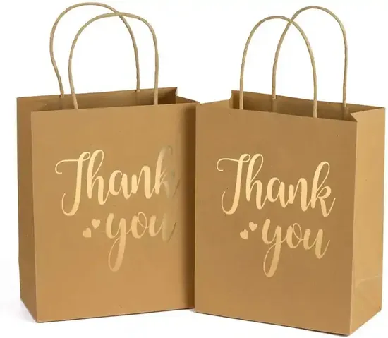 Сумка для покупок из перерабатываемой крафт-бумаги с индивидуальным принтом и витой ручкой